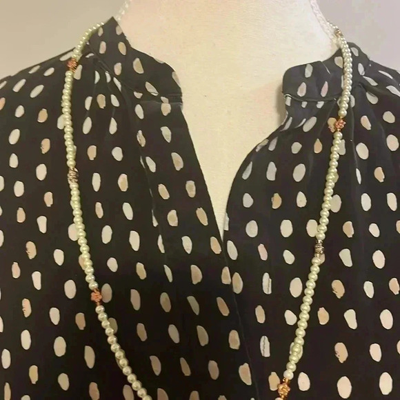 [S]Madewell Silk Poet Shirt Blouse In Paintdot (05196)  V Neck Button Down - Picture 3 of 12